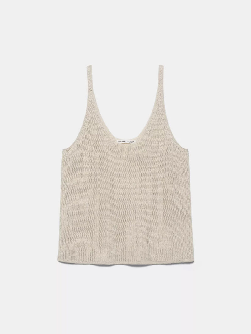 Purl knit strappy top