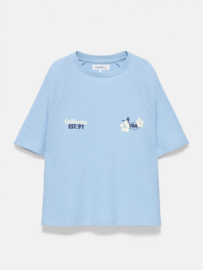 California floral textured T-shirt